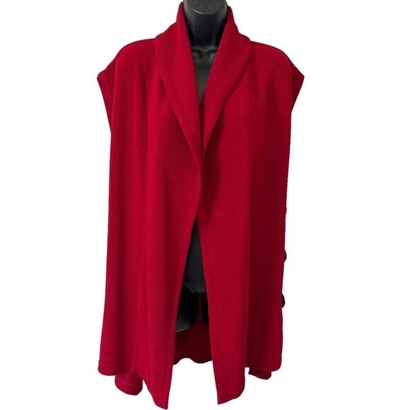 Soft Surroundings Mesa Button Red Cardigan Vest - Picture 1 of 7